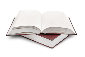 Open book isolated on white background