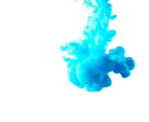 Cloud of ink in water isolated on white