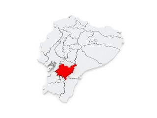Map of Azuay. Ecuador.