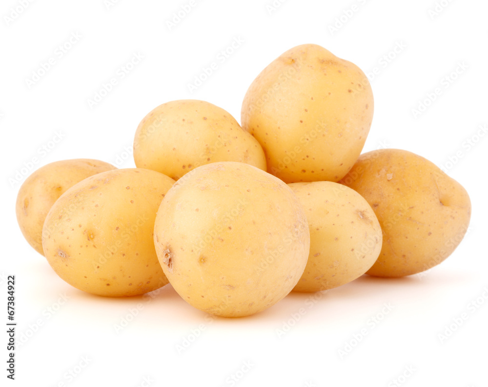 Wall mural new potato tuber isolated on white background cutout