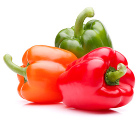 Sweet bell pepper isolated on white background cutout