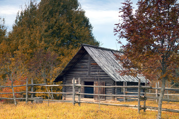 antique wooden village in the heart of Europe