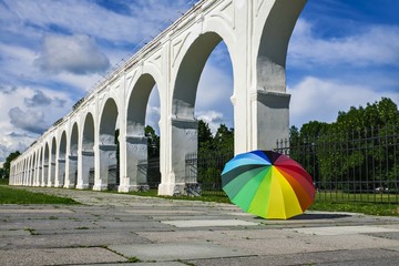 Colonnade in the fort, Veliky Novgorod, Russia