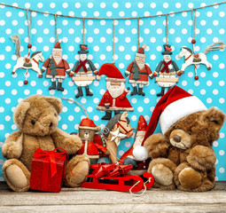 Fototapety  zabytkowe dekoracje świąteczne z zabytkowymi zabawkami