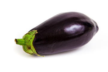 Fresh ripe eggplant isolated on white background