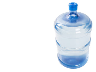 Large mineral water container over white background 