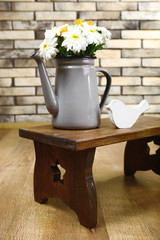 Home interior decoration with flowers