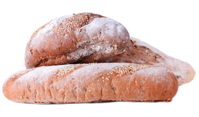 Fresh bread isolated on white