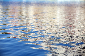 Blue water in swimming pool