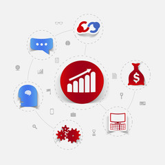 Set of sticker design. High-tech business concept