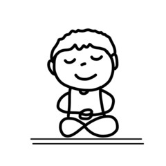 hand drawing cartoon meditation