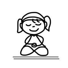 hand drawing cartoon meditation