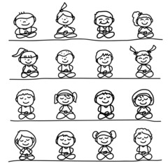 hand drawing cartoon meditation