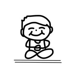 hand drawing cartoon meditation