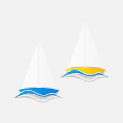 Fototapeta premium realistic design element: sailboat