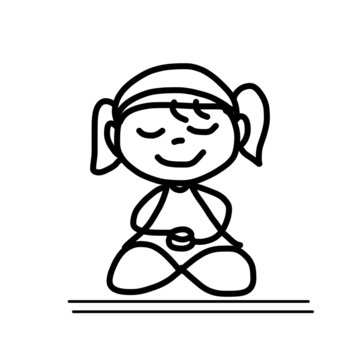 hand drawing cartoon meditation