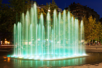  fountain at town square in  Sant Adria de Besos