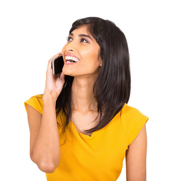 Indian Woman Talking On Cell Phone