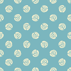 Seamless pattern with polka dots (abstract roses)