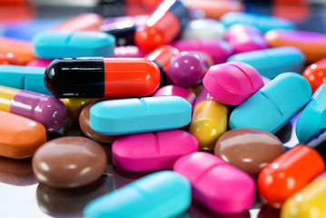 Many colorful pills