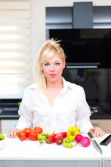 Pretty Woman in the kitchen