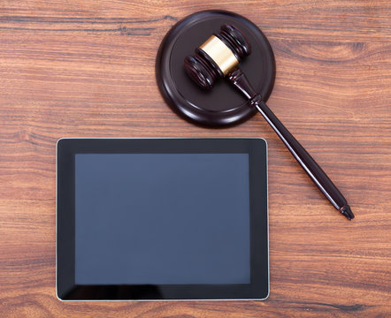 Judge Mallet On Block By Digital Tablet