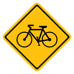 Warning traffic sign bicycle