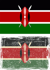 Kenyan grunge flag. Vector illustration