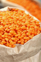 lenticchie rosse in primo piano