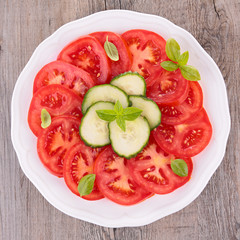 tomato and cucumber