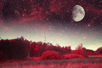 red night. Elements of this image furnished by NASA