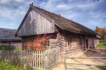 Fototapeta na wymiar HDR photo. wooden village in the heart of Europe