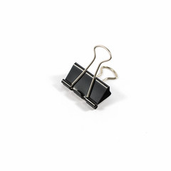 black color binder clips isolated