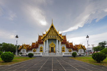 Thai Temple at sunset Wat Benchamabophit