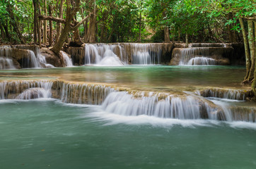 waterfall in Huay mae kamin national park, Kanchanaburi, Thailan