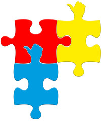 puzzle main pouce lev&eacute;