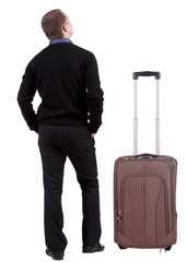 Businessman traveling with suitcas