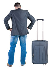 Businessman traveling with suitcas