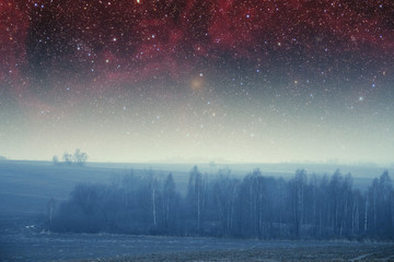 Fototapeta na wymiar mystical spring night. Elements of this image furnished by NASA
