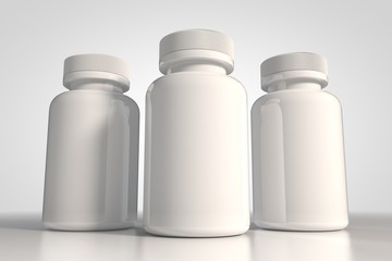 White bottle for medecine 3d