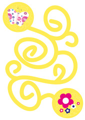 Maze with butterfly  / easy /- vectors for kids