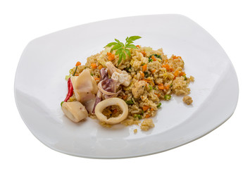 Fried rice with calamari