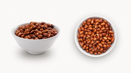 fresh peanuts on a white background