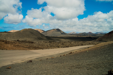 mountain view at Lanzarote natural park Timanfaya