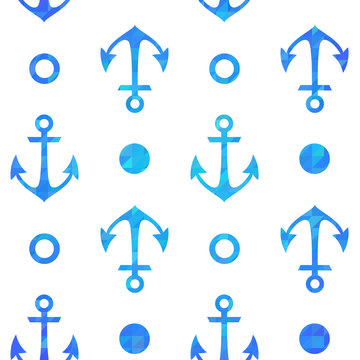 Stylish geometric seamless nautical pattern