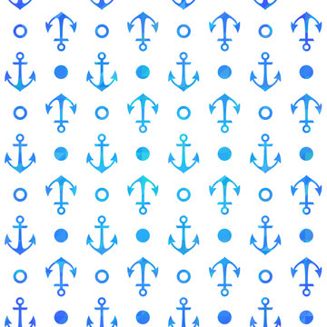 Stylish geometric seamless nautical pattern