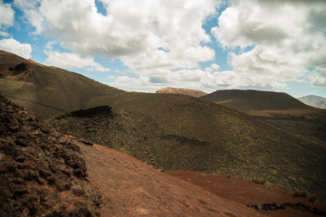 mountain view at Lanzarote natural park Timanfaya