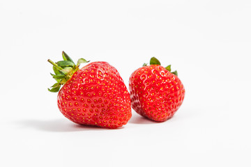 Beautiful strawberries isolated on white 