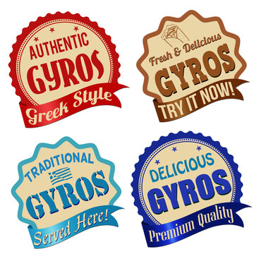Gyros label, sticker or stamps