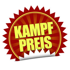 aufkleber lable kampfpreis